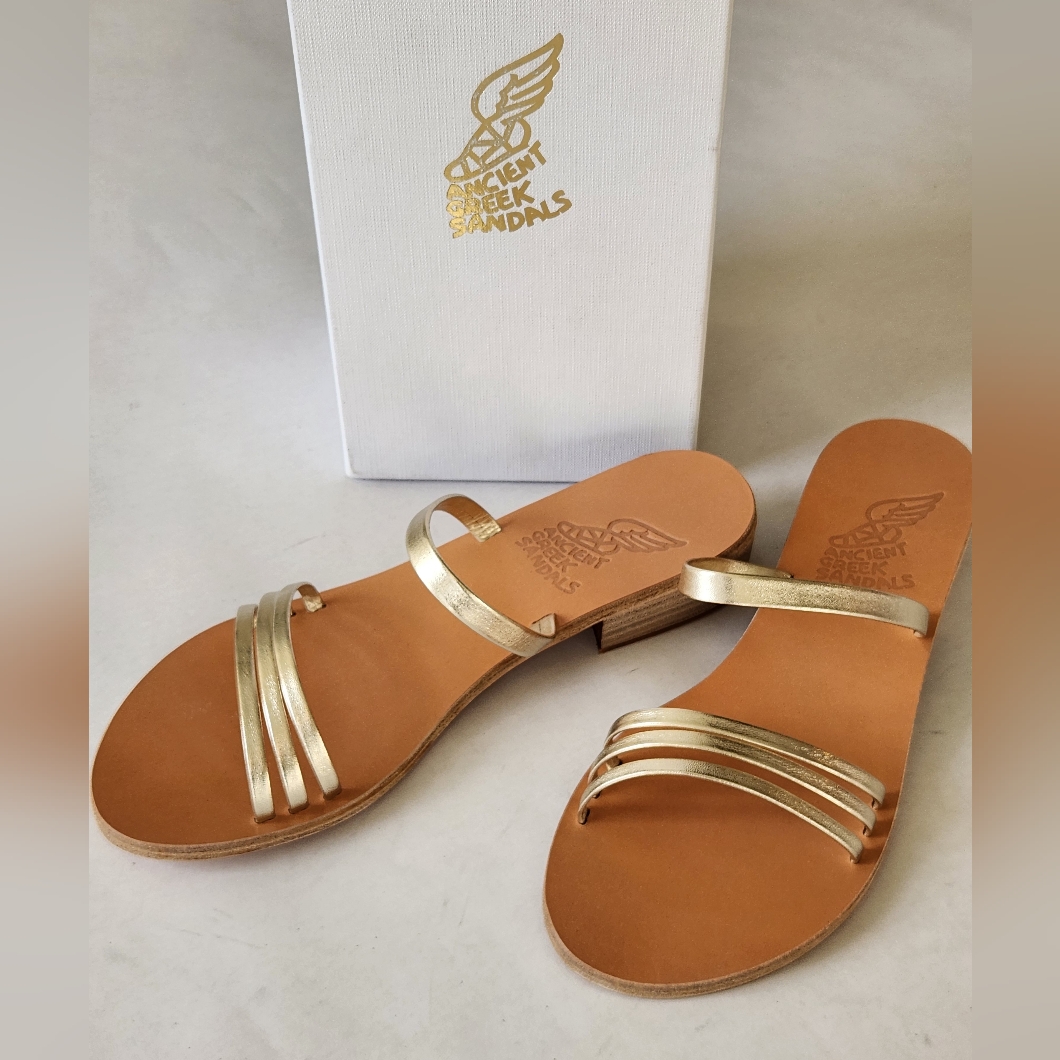 Ancient Greek Sandals Gold And Tan Sandals